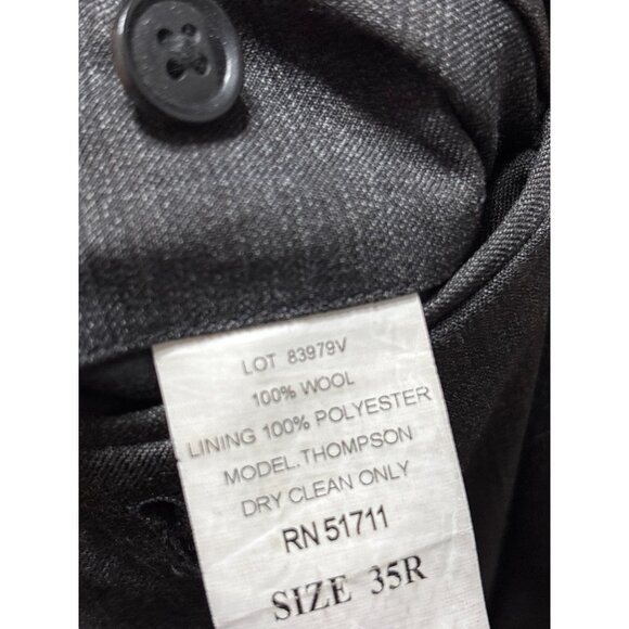 John Varvatos Mens Thompson Dress Pants Size 35x33 Gray 100% Wool Flat Front - Picture 4 of 5